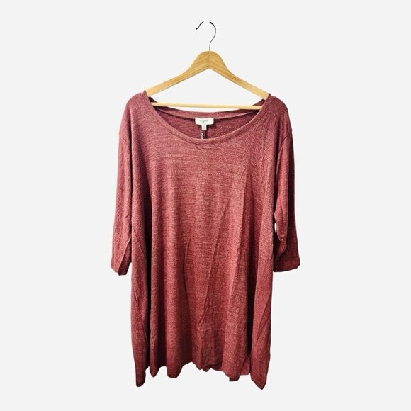 Hayden Dresses & Skirts - Hayden LA Crimson Red Tunic Dress 3/4 Sleeves Mid Length Plus Size 1XL A-Line